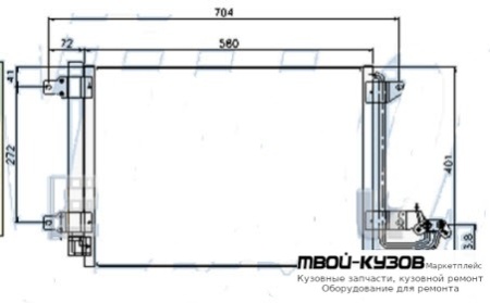 GOLF {+ AU A3 03-/ SD OCTAVIA 04-} КОНДЕНСАТОР КОНДИЦИОНЕРА (см.каталог) для Skoda OCTAVIA (2004-2008), Volkswagen GOLF V (10.2003-), Audi A3 (09.2003 - 09.2005-)