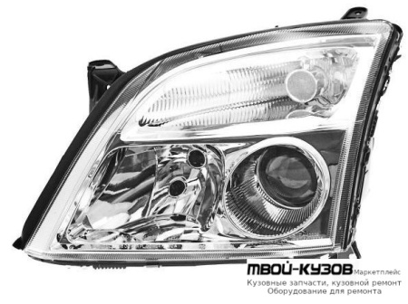 ФАРА ЛЕВАЯ СТОРОНА ПОД КОРРЕКТОР ВНУТРИ (DEPO) ХРОМ для Opel VECTRA С (04.2002-) SIGNUM (2003-)