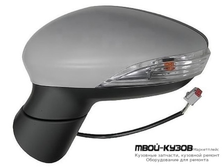 ЗЕРКАЛО ЛЕВАЯ СТОРОНА ЭЛЕКТР С ПОДОГРЕВОМ С УКАЗАТЕЛЬ ПОВОРОТА 5 КОНТ (ASPHERICAL) ГРУНТ (ТАЙВАНЬ) для Ford FIESTA (2008-)