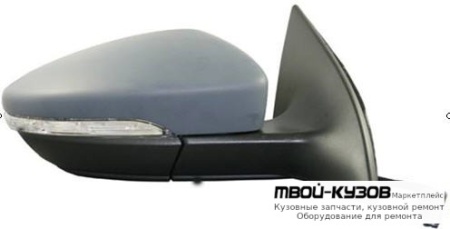 ЗЕРКАЛО ПРАВАЯ СТОРОНА ЭЛЕКТР С ПОДОГРЕВОМ УКАЗАТЕЛЬ ПОВОРОТА (CONVEX) ГРУНТ (ТАЙВАНЬ) для Volkswagen PASSAT CC (2009-)