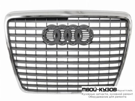 РЕШЕТКА РАДИАТОРА В СБОРЕ ХРОМ ЧЁРНЫЙ (КИТАЙ) для Audi A6 (2008-2010)