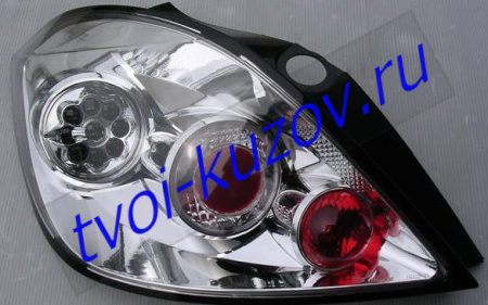 ASTRA ФОНАРЬ задний внешний левый вместе с правым (КОМПЛЕКТ) (5 дв) ТЮНИНГОВАН. прозрачн. хрустальн. с ДИОД внутри хромирован