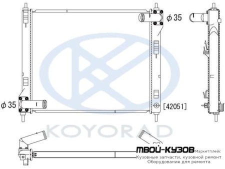 РАДИАТОР ОХЛАЖДЕНИЯ MT , вариатор (CVT) для Nissan JUKE (2011-)