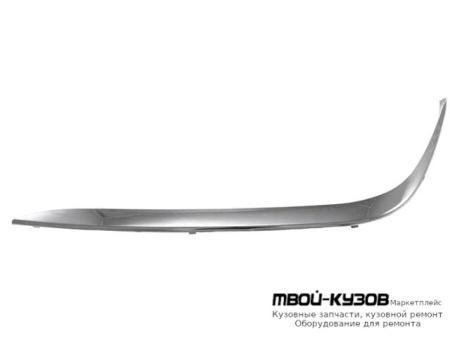 МОЛДИНГ БАМПЕРА ПЕРЕДНИЙ ЛЕВАЯ СТОРОНА БЕЗ ОТВ П/ОМЫВАТЕЛЬ ФАР ХРОМ (ТАЙВАНЬ) для BMW E38 (06.1994 - 08.1998) (09.1998 - 2002)