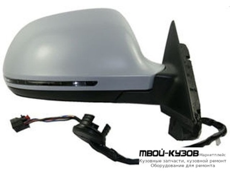 ЗЕРКАЛО ПРАВАЯ СТОРОНА ЭЛЕКТР С ПОДОГРЕВОМ , С SIDE ASSIST , С УКАЗАТЕЛЬ ПОВОРОТА (CONVEX) ГРУНТ (ТАЙВАНЬ) для Audi A4 (2007-2011)
