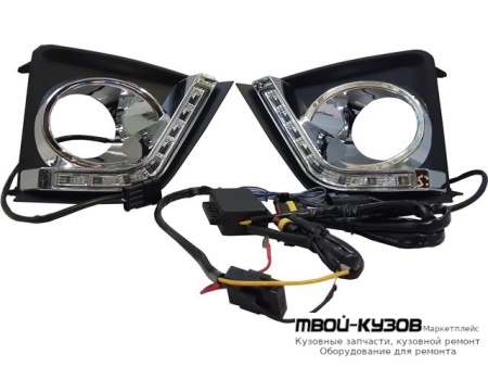 РЕШЕТКА БАМПЕРА ПЕРЕДНИЙ ЛЕВАЯ + ПРАВАЯ (КОМПЛЕКТ) С DRL( ХОД. ОГНИ) для Toyota COROLLA E180 (2013-)