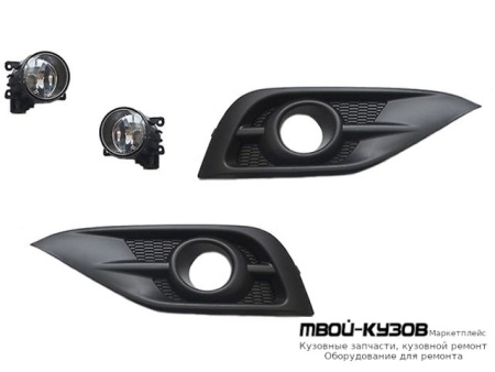 ФАРА ПРОТИВОТУМАННАЯ ЛЕВАЯ + ПРАВАЯ (КОМПЛЕКТ) С РЕШЕТК для Honda CRV (2012-)
