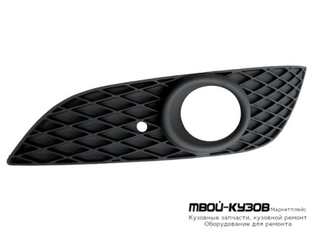 РЕШЕТКА БАМПЕРА ПЕРЕДНИЙ ЛЕВАЯ СТОРОНА С ОТВЕРСТИЯМИ ПОД ПРОТИВОТУМАННЫЕ ФАРЫ (DEPO) ЧЁРНЫЙ для Opel ASTRA H (06.2004-)