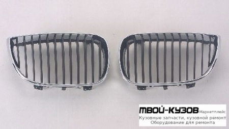РЕШЕТКА РАДИАТОРА ЛЕВАЯ СТОРОНА ЧЁРНЫЙ-ХРОМ (ТАЙВАНЬ) для BMW E87 (2003-)