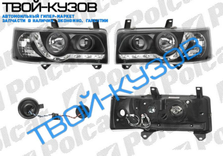 TRANSP.T4 90-02 ФАРЫ ТЮНИНГ ДНЕВНОЙ СВЕТ+ЛИНЗА+ЛИТОЙ ПОВ.ПРОЗР.ЧЕРНЫЕ