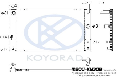 РАДИАТОР ОХЛАЖДЕНИЯ (вариатор) (KOYO) для Toyota PRIUS (08.2003-)