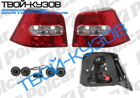 GOLF 4 98- КОМПЛЕКТ ФОНАРЕЙ ТЮНИНГ СВЕТОДИОДНЫЕ ПРОЗРАЧНЫЕ КРАСНО-БЕЛ.