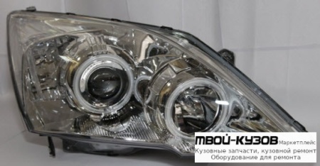 ФАРА ЛЕВАЯ + ПРАВАЯ (КОМПЛЕКТ) ТЮНИНГ ЛИНЗОВАННАЯ С СВЕТЯЩИЙСЯ ОБОДК (EAGLE EYES) ВНУТРИ ХРОМ для Honda CRV (2006-2011)