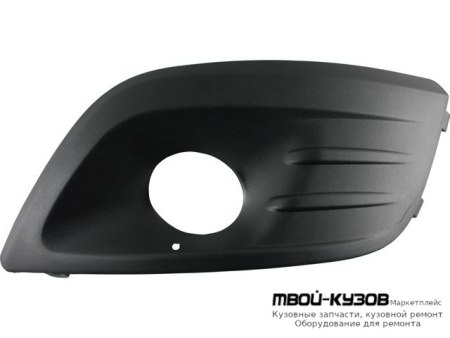 РЕШЕТКА БАМПЕРА ПЕРЕДНИЙ ЛЕВАЯ СТОРОНА С ОТВЕРСТИЯМИ ПОД ПРОТИВОТУМАННЫЕ ФАРЫ (КИТАЙ) для Renault LOGAN (2005-2014), Автоваз LADA LARGUS (2012-)