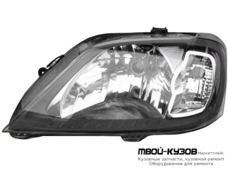 ФАРА ЛЕВАЯ СТОРОНА ВНУТРИ ХРОМ (DEPO) СЕРЫЙ для Renault LOGAN (2005-2014)