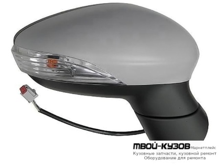 ЗЕРКАЛО ПРАВАЯ СТОРОНА ЭЛЕКТР С ПОДОГРЕВОМ С УКАЗАТЕЛЬ ПОВОРОТА 5 КОНТ (CONVEX) ГРУНТ (ТАЙВАНЬ) для Ford FIESTA (2008-)