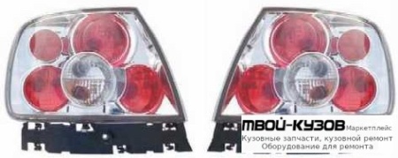 ФОНАРЬ ЗАДНИЙ ВНЕШНИЙ ЛЕВАЯ + ПРАВАЯ (КОМПЛЕКТ) ТЮНИНГ (LEXUS ТИП) ПРОЗРАЧНЫЙ ВНУТРИ ХРОМ для Audi A4 (01.1999 - 01.2001), Audi A4 (12.1994 - 12.1998)