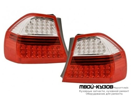 ФОНАРЬ ЗАДНИЙ ВНЕШНИЙ ЛЕВАЯ + ПРАВАЯ (КОМПЛЕКТ) ТЮНИНГ ДИОД ПРОЗРАЧНЫЙ (DEPO) КРАСНЫЙ для BMW E90 СЕДАН / E91 УНИВЕРСАЛ (3 SERIES) (2004-)