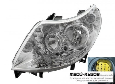 ФАРА ЛЕВАЯ СТОРОНА С КОРРЕКТОР 7 КОНТ (TYC) для Peugeot BOXER (2006-) / CITROEN JUMPER (2006-) / FIAT DUCATO кроме Рос.сборки (2006-)