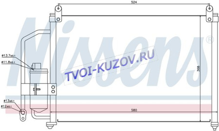РАДИАТОР КОНДИЦИОНЕРА  - для DAEWOO LANOS, CHEVROLET LANOS