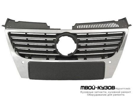 РЕШЕТКА РАДИАТОРА С ХРОМ МОЛДИНГ ПОД ДАТЧИКИ (КИТАЙ) для Volkswagen PASSAT B6 (06.2005-)