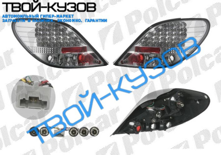 207 06- ФОНАРИ ЗАДНИЕ СВЕТОДИОДНЫЕ ПРОЗРАЧНЫЕ ХРОМ