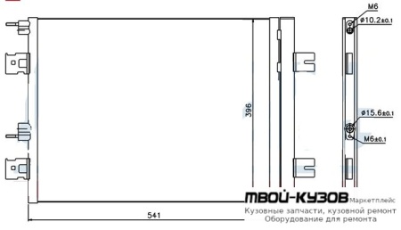 LOGAN {SANDERO 08- /MEGANE 03- /DUSTER 10-/LARGUS 12-/ALMERA 13-} КОНДЕНСАТОР КОНДИЦИОНЕРА С ОСУШИТ. для Renault DUSTER (2010-), Renault LOGAN (2005-2014), Renault MEGANE (2003-2007), Renault SANDERO (2008-), Автоваз LADA LARGUS (2012-), Nissan ALMERA G15