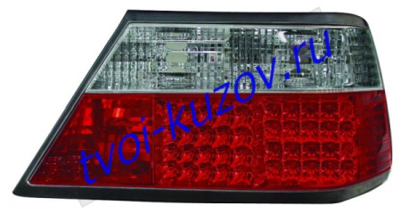 W124 ФОНАРЬ задний внешний левый вместе с правым (КОМПЛЕКТ) ТЮНИНГОВАН. с ДИОД СТОП СИГНАЛ прозрачн. хрустальн. красно-белый