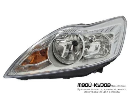 ФАРА ЛЕВАЯ СТОРОНА С КОРРЕКТОР ВНУТРИ (DEPO) ХРОМ для Ford FOCUS (2008-2010)