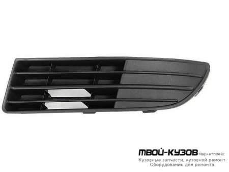 РЕШЕТКА БАМПЕРА ПЕРЕДНИЙ ПРАВАЯ СТОРОНА БЕЗ ОТВЕРСТИЙ ПОД ПРОТИВОТУМАННЫЕ ФАРЫ (ТАЙВАНЬ) для Volkswagen POLO (08.2001 - 2009)