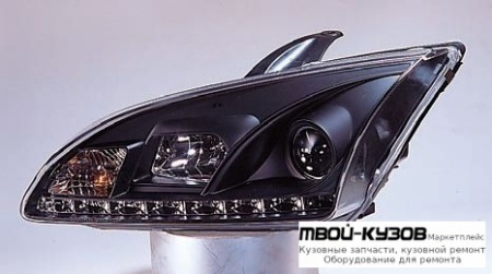 ФАРА ЛЕВАЯ + ПРАВАЯ (КОМПЛЕКТ) ТЮНИНГ ЛИНЗОВАННАЯ (DEVIL EYES) (SONAR) ВНУТРИ ЧЁРНЫЙ для Ford FOCUS (2005-)