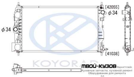 РАДИАТОР ОХЛАЖДЕНИЯ MT С КОНДИЦИОНЕРА (KOYO) для Chevrolet CRUZE (2009-)