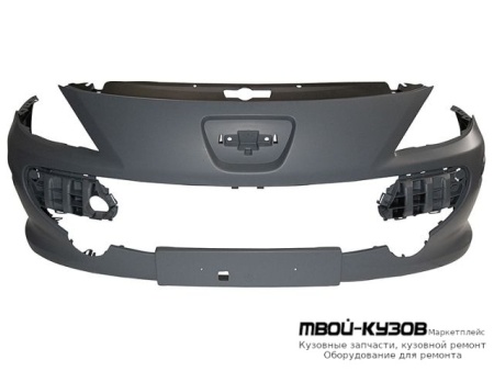 БАМПЕР ПЕРЕДНИЙ БЕЗ ОТВ П/ОМЫВАТЕЛЬ ФАР ГРУНТ (ТАЙВАНЬ) для Peugeot 307 (2005-)