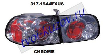 civic фонарь задний внешн+внутр левый+правый (комплект) тюнинг (3 дв) (lexus тип) внутри хром 317-1944FXUS