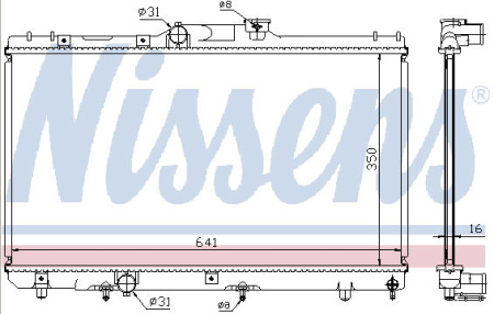 COROLLA (ДЛИНА 640мм) РАДИАТОР ОХЛАЖДЕН AT 1.3 1.5 1.6 1.8