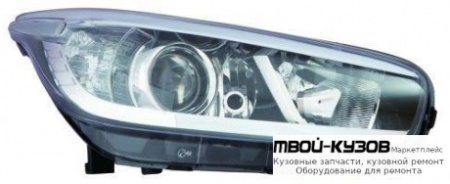 ФАРА ПРАВАЯ СТОРОНА С КОРРЕКТОР ВНУТРИ ЧЁРНЫЙ (DEPO) для KIA CEED (2012-2018)