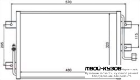 ALBEA {PALIO 98-} КОНДЕНСАТОР КОНДИЦИОНЕРА для Fiat ALBEA / PALIO (2005-), Fiat PALIO (04.1997-)