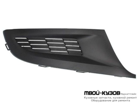 РЕШЕТКА БАМПЕРА ПЕРЕДНИЙ ПРАВАЯ СТОРОНА БЕЗ ОТВЕРСТИЙ ПОД ПРОТИВОТУМАННЫЕ ФАРЫ (ХЭТЧБЭК) (ТАЙВАНЬ) для Volkswagen POLO (09.2010 - 2020)