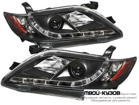 ФАРА ЛЕВАЯ + ПРАВАЯ (КОМПЛЕКТ) ТЮНИНГ ЛИНЗОВАННАЯ С СВЕТЯЩИЙСЯ ОБОДК (EAGLE EYES) ВНУТРИ ХРОМ для Toyota CAMRY V40 (01.2006-)