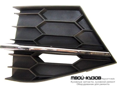 РЕШЕТКА БАМПЕРА ПЕРЕДНИЙ ЛЕВАЯ СТОРОНА С ХРОМ МОЛДИНГ (КИТАЙ) для Skoda SUPERB (2015-)