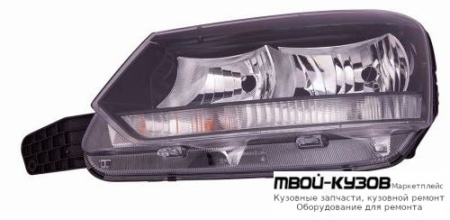 ФАРА ЛЕВАЯ СТОРОНА С КОРРЕКТОР , ВНУТРИ ЧЁРНЫЙ (DEPO) для Skoda YETI (2010-)