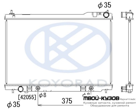 РАДИАТОР ОХЛАЖДЕНИЯ AT БЕЗ ГОРЛОВИН (KOYO) для Nissan INFINTI FX 35 / 45 (2003-2008)