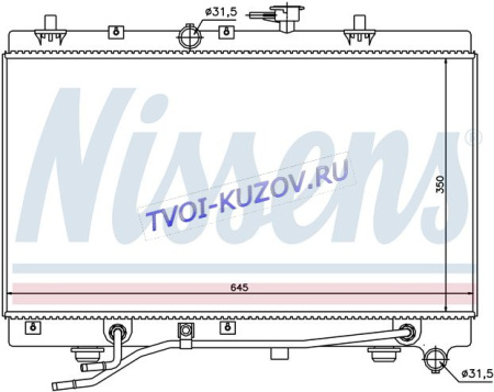 РАДИАТОР 350x647 A/M +/-AC 1,3/1,5 2001-06