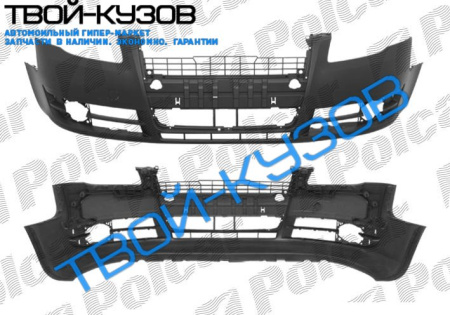 A4 04-08 БАМПЕР ПЕРЕДНИЙ БЕЗ ОТВ.ПОД ОМЫВАТЕЛИ ФАР