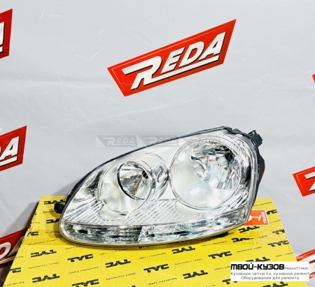 ФАРА ЛЕВАЯ ХРОМ С МОТОРОМ для GOLF 5 03-/JETTA/GOLF KOMBI 05-