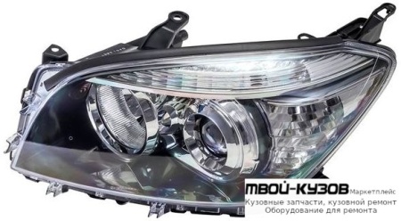 ФАРА ЛЕВАЯ СТОРОНА 2.4 С КОРРЕКТОР ВНУТРИ (DEPO) ХРОМ-ЧЁРНЫЙ для Toyota RAV4 (2006-)