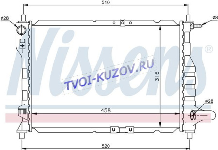 РАДИАТОР 458x317 M +/-AC 0,8/1,0