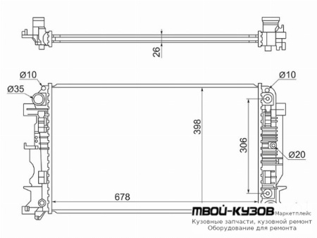 РАДИАТОР ОХЛАЖДЕНИЯ (см.каталог) MT для Volkswagen CRAFTER (2006-), Mercedes SPRINTER (2006-)