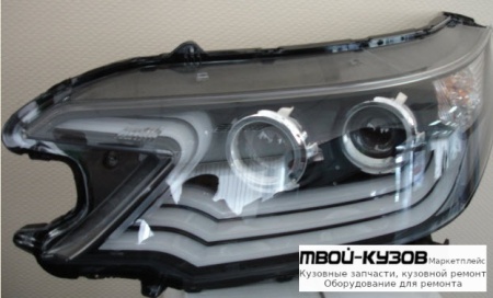 ФАРА ЛЕВАЯ + ПРАВАЯ (КОМПЛЕКТ) ТЮНИНГ С СВЕТЯЩ.СЕКЦИЯМИ +/- ПОД КОРРЕКТОР (EAGLE EYES) ВНУТРИ ЧЁРНЫЙ для Honda CRV (2012-)