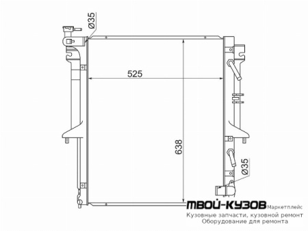 РАДИАТОР ОХЛАЖДЕНИЯ 2.5 (дизель) MT для Mitsubishi L200 (2005-)